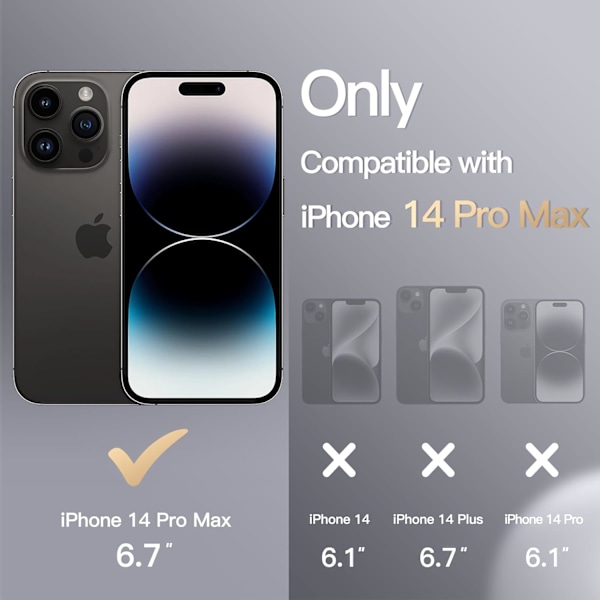 Silikonetui for iPhone 14 Pro Max 6.7-Ih, Siy-Myk Berøring Fullkropps Beskyttende Telefonetui, Støtsikkert Deksel med Mikrofiberfôr (Svart) Svart