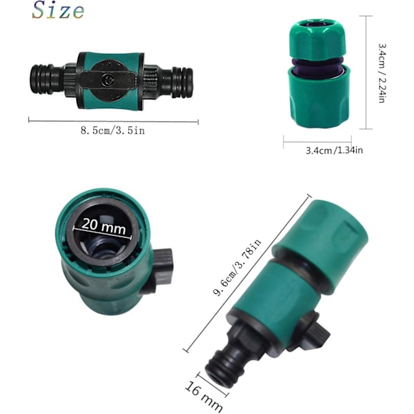 Hurtigkobling Hageslange Avsperringsventil Sett - Slangekoblinger