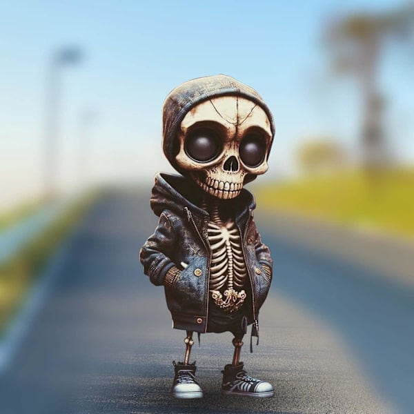 Seje skeletfigurer, unikke skelet harpikshåndværk ornament livagtig kranie statue, sød statue skelet ornamenter mindesmærke, unik 4stk
