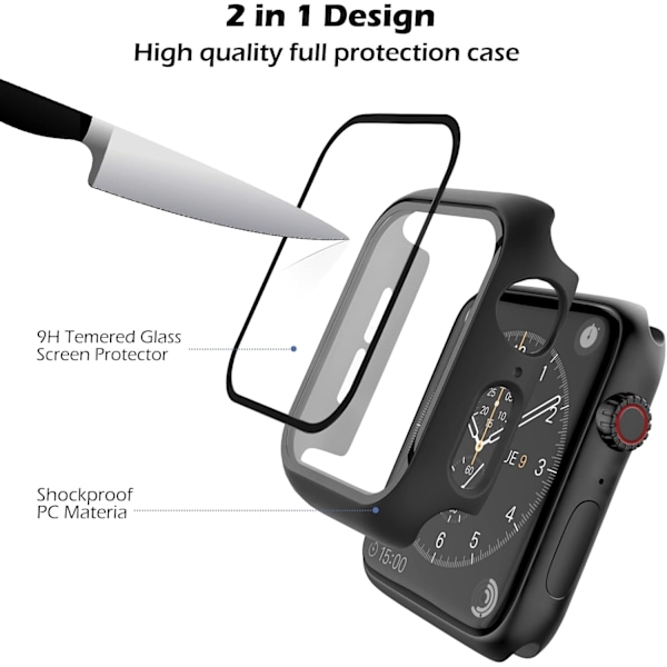 2-pack hårt PC-fodral kompatibelt med Apple Watch SE/Series 6/5/4 40mm
