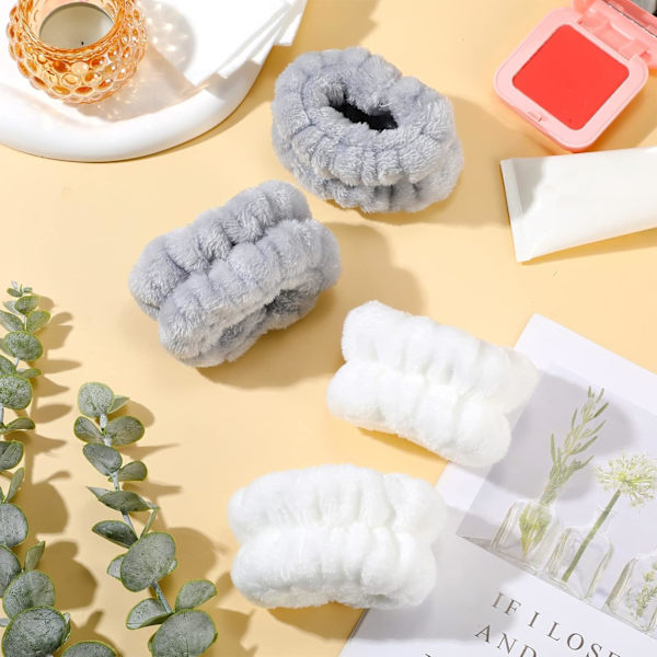 Elastiskt Spa Pannband Handledstvättband Set - Förhindra vätskespill under ansiktstvätt