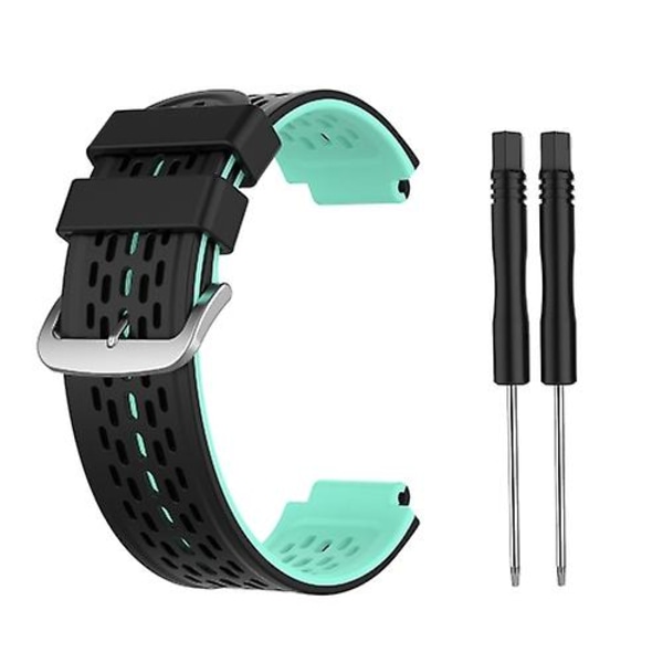 För Garmin Approach S2 / S4 Tvåfärgat Silikon Armband BMV Black Mint Green