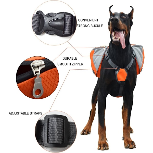 Polyester hundesadelvesker Pack Hound Reise Camping Vandring Ryggsekk