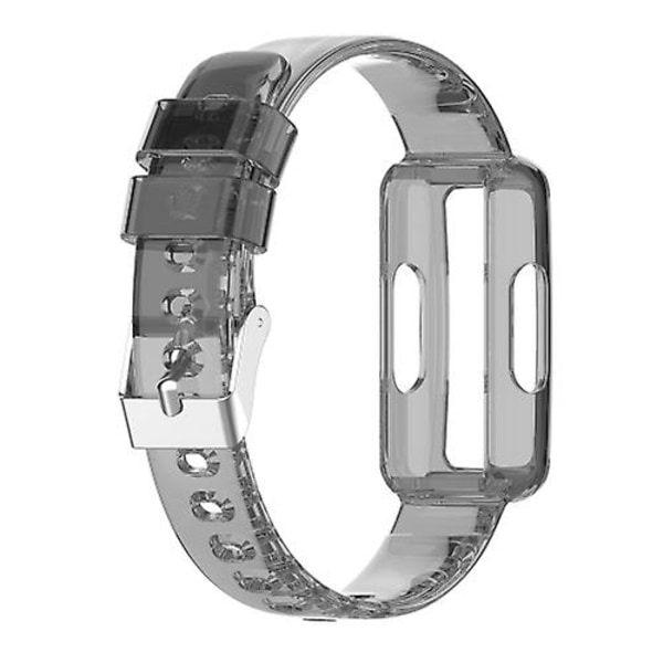 For Fitbit Luxe Transparent Silicone Integrated Watch Band KRL Transparent Black