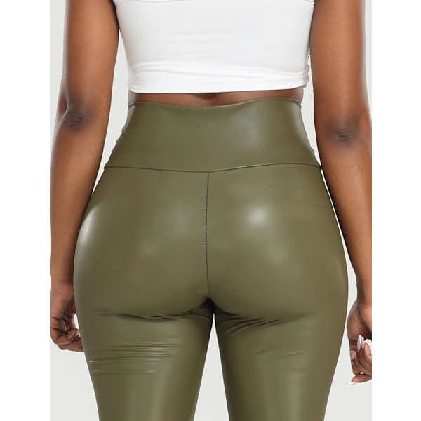 Kvinde Kunstlæder Leggings Bukser PU Elastisk Formgiven Hofte