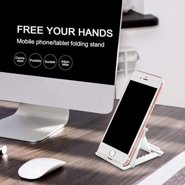 Bord Mobiltelefonholder, Foldbar Mobiltelefonholder Mobiltelefon Dock Multi-Vinkel Universal Justerbar Tablet Holder Kompatibel med De Fleste Mobiltelefoner og
