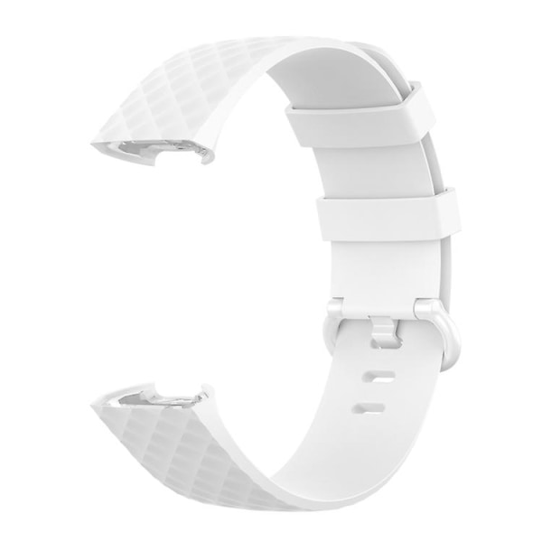 Färgspänne Tpu handledsrem Klockarmband för Fitbit Charge 4 / Charge 3 Se RCM White