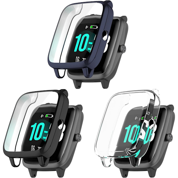 Skärmskyddsfodral Kompatibelt för GRV Smart Watch Skyddsfodral för GRV Touch Screen 1,3 tum Skydd IP68 Klocktillbehör (Svart/