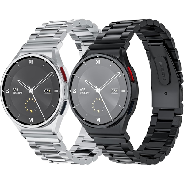 Metallrem med ett klick utan glipa för Galaxy Watch 7/6/5/4/FE-band 40 mm 44 mm/Watch 6 Classic-band 43 mm 47 mm/Watch 5 Pro 45 mm/Watch 4 Classic-band,