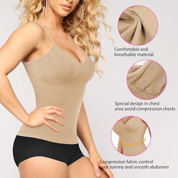 Shapewear-toppar för kvinnor, magkontroll, formande camisole, sömlös kropp