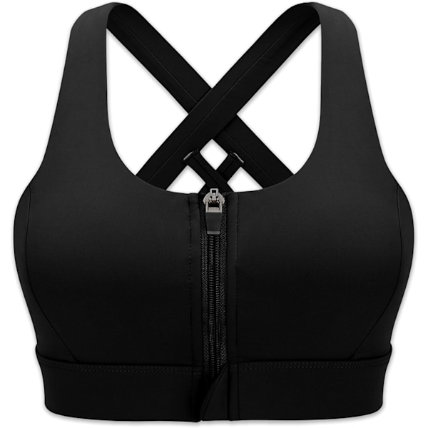 Långärmad sport-bh, tränings-crop top för kvinnor – vadderad racerback-sport-bh