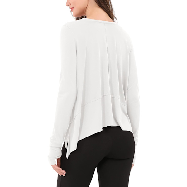 Mjuk modal långärmad crop top för kvinnor med tumhål atletisk gym träning