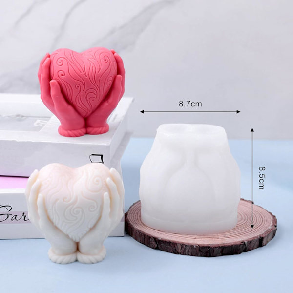 Silikoneforme, hjerteformede lysforme, silikone til støbning, 3D lysform, silikone til DIY bivoks, aromaterapi, fødselsdag, Valentinsdag