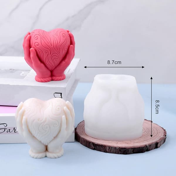 Silikonformer, hjerteformede lysformer, silikon for støping, 3D-lysform, silikon for DIY bivoks, aromaterapi, bursdag, Valentinsdag