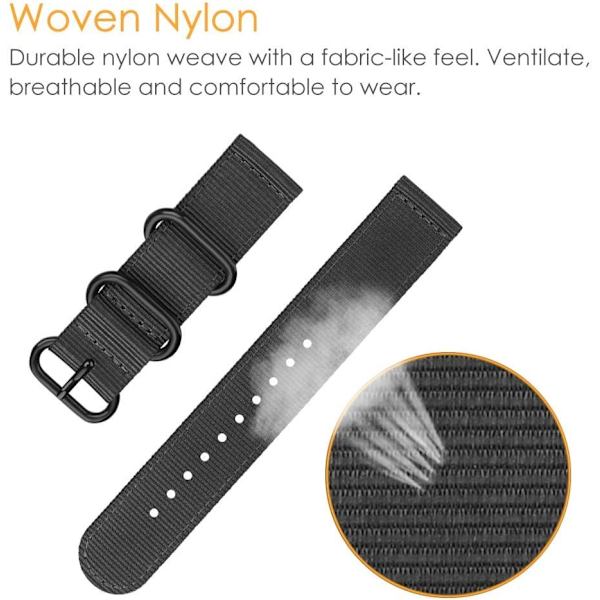 Remme, der er kompatible med Garmin Venu SQ Music, Premium Soft Nylon Quick