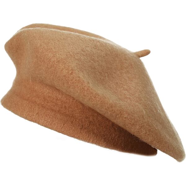 Ull Beret Lue - Klassisk Ensfarget Fransk for Kvinner