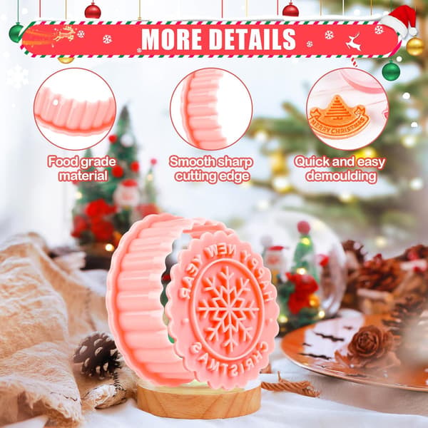 Julkakformar, 8-delars kakformar i plast, julkakformar, julkakstämplar, julstämpel, bakning