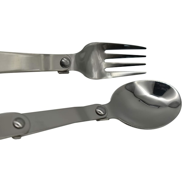 Foldbart Sæt med Ske og Gaffel - 18/10 Rustfrit Stål til Camping & Rejser 2 Dele