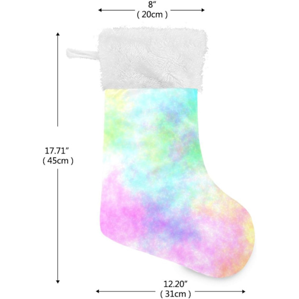 Jule-Strømpe, Personlige Jule-Strømper Sæt af 2 Lilla Tie Dye Regnbue Tryk 45,7 cm Jule-Strømper Hængende Ornament Pejs til B