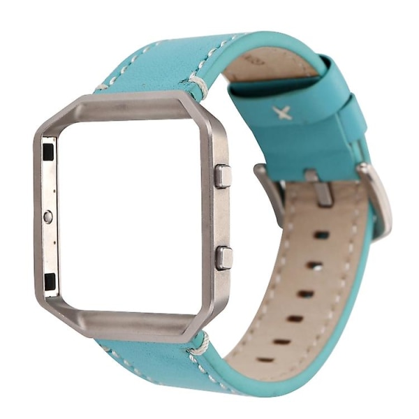 For Fitbit Blaze Kalveskind Læder Rem THY Sky Blue