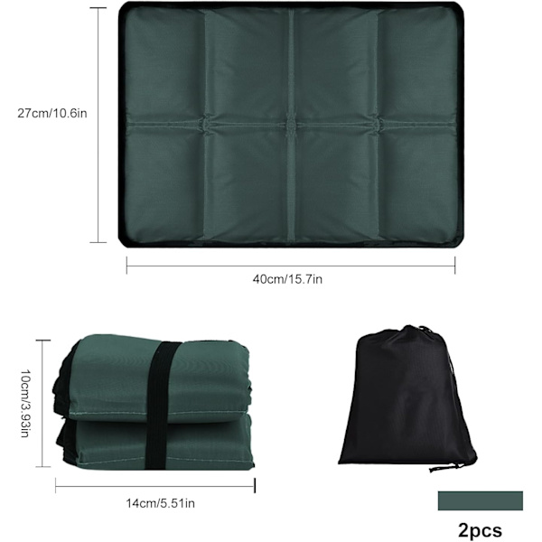 Utomhus termiska sittdynor - 2-pack - Grå