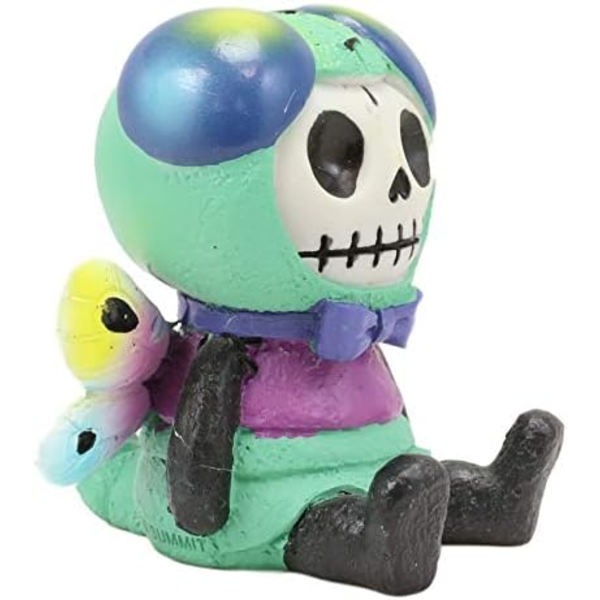 Ebros Gift Liten Pälsben Tombo Regnbågslibelle Drottning Skelett Monster Figur 2,5\" Hög Samlarobjekt Pälsben Skallar Skelett i