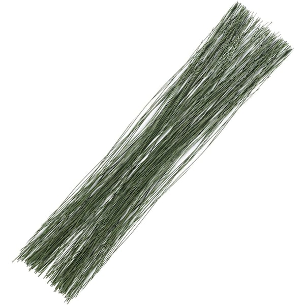 Floral Wire 26 Gauge, 100 Pcs Green Florist Flower Wire Stems - for Crafts, Bouquet Wrapping, Wreath Making