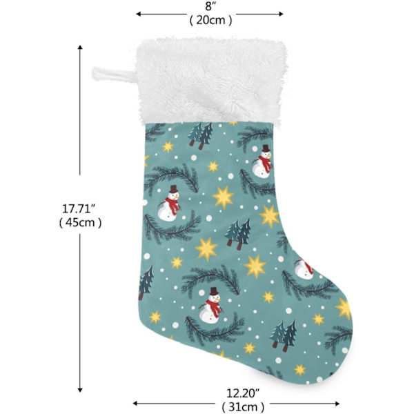Julklapp, Personliga Julklappsstrumpor 2-pack Snöflinga Snögubbe Blå 18 tum Julstrumpor Hängande Ornament Eldstad för Träd