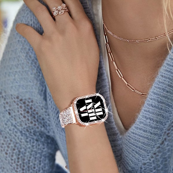 3-pak Kompatibel med Apple Watch Case 40mm Series 6 5 4 Rhinestone Bumper Bling Face Cover Sparkling Frame til iWatch SE2/SE Kvinder Piger, (40mm, Sva