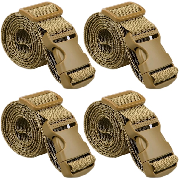 40\" Lange bagagestropper med justerbart spænde (Tan (pakke med 4), 1,5\" bred - 40\" lang)