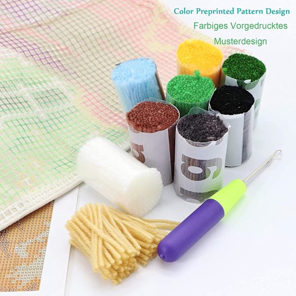 SKTWOE Latch Hook Rug Kits för vuxna Jul Rug Making Kits Tryckt Canvas Tapestry Kits Broderi Kits DIY Virka Garn Kits för nybörjare