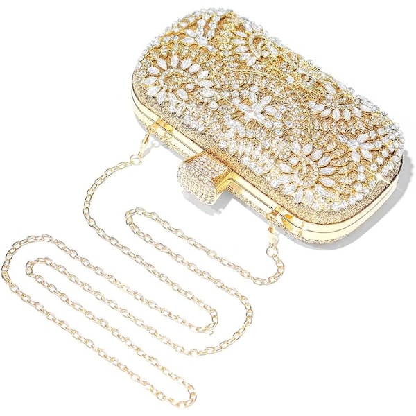 Womens Crystal Aften Clutch Taske Brude Bryllup Pung Rhinestone