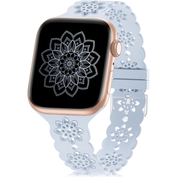 Blomstrete silikonbånd kompatibelt med Apple Watch -bånd 38 mm