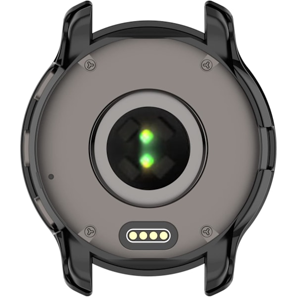Smartwatch Fuld Dækning PC Beskyttelsesetui med Hærdet Glas Skærmbeskytter Kompatibel med Garmin Venu 2 Plus, Blød og Holdbar sort PC