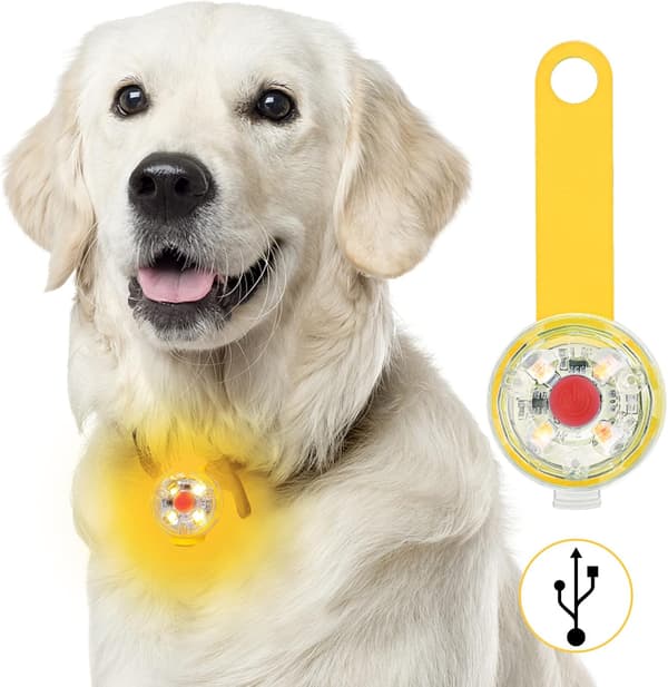 wxsp LED blinklys til hunde, katte, genopladeligt, USB, 3 blinktilstande, vandtæt, til kæledyr -