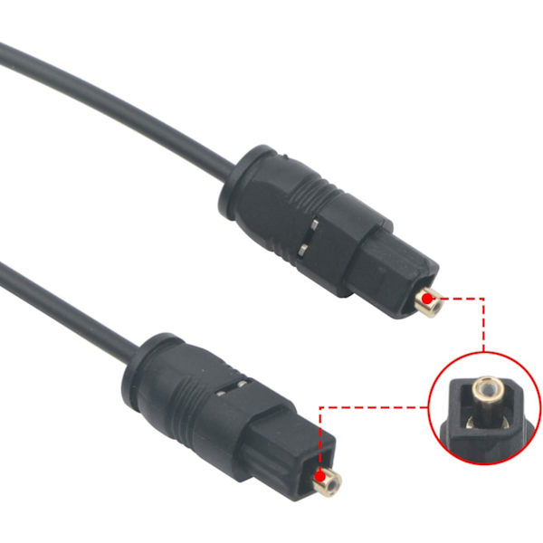 10M Sort Digital Fiberoptisk Lyd SPDIF TosLink Kabel