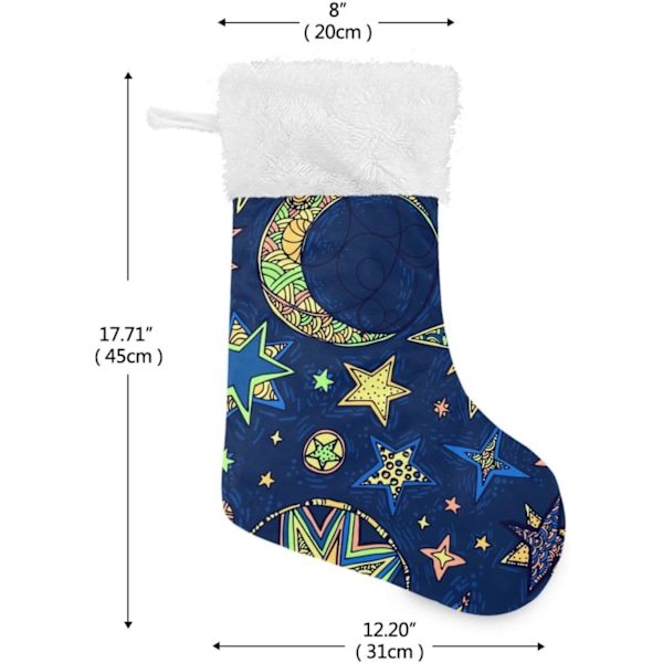 Julklapp, personliga julklappsstrumpor 2-pack Fantasy Stjärnhimmel 45,7 cm Julstrumpor Hängande Ornament Kamin för träddekoration