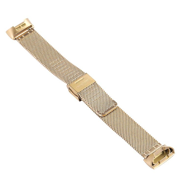 For Fitbit Charge 4 Dobbelt Forsikringsspændemilansk Urrem FDT Gold