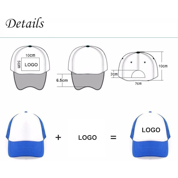 Sublimering Tom Polyester Mesh Cap Mesh Trucker Sommar Mesh Cap