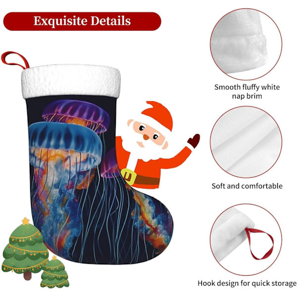 Färgglada manettryckta julstrumpor Xmas Ornament Kaminhängande julstrumpor för familj semester Xmas fest dekorationer 45 cm