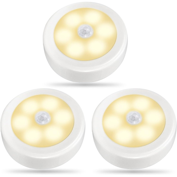 3-pack rörelsesensorljus inomhus, LED-garderobslampor, nattlampa