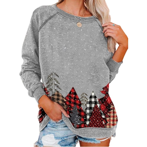 Dame Trykte Sweatshirts Langærmet Pullover Bluse til Casual