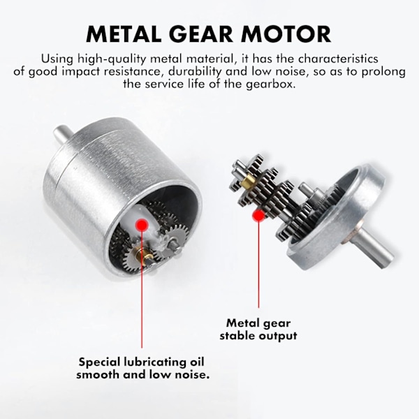 DC-motor 12V högt vridmoment elektrisk växellåda reduktionsmotor