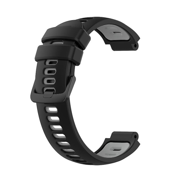 For Garmin Approach S5 To-farvet silikoneurrem ZJF Black-Grey