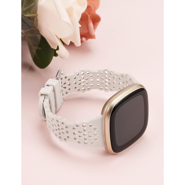 Silikonrem i spets til Fitbit Versa 3/Sense - Smal og vandtæt