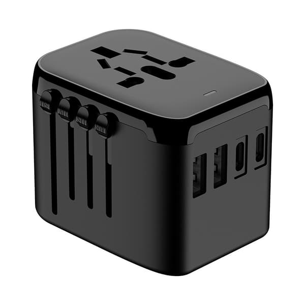 Universell internationell strömreseadapter, 5-i-1 europeisk reseadapter med 3,5A 2xUSB-A och 2xUSB C väggladdare och världsomspännande AC