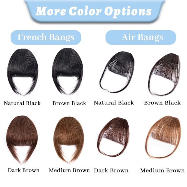 Clip in Bangs 100% Menneskehår Extensions Franske Bangs Fringe