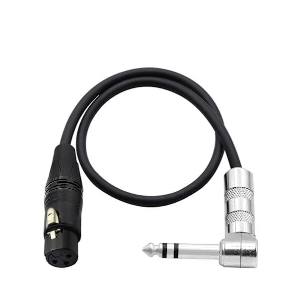 90-graders vinkelret 1/4 til XLR-kabel - TRS han til XLR hun