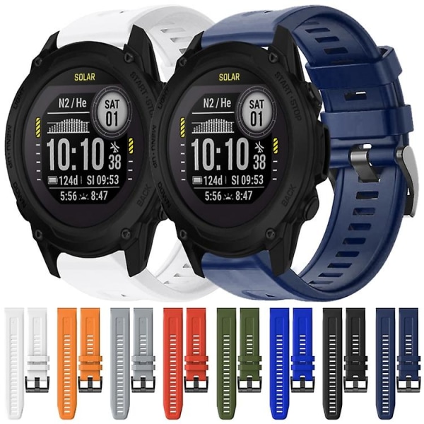 Til Garmin Descent G1 Metal Spænde Solid Color Silikonurrem CVG Red