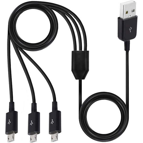 Micro USB Splitter Kabel - 3 i 1 Micro USB Ladningskabel